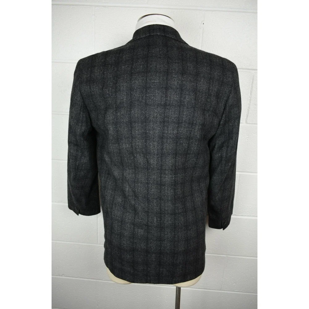Mens Agnis B Homme Gray Windowpane‎ Sport Coat Jacket Lambswool Angora 42